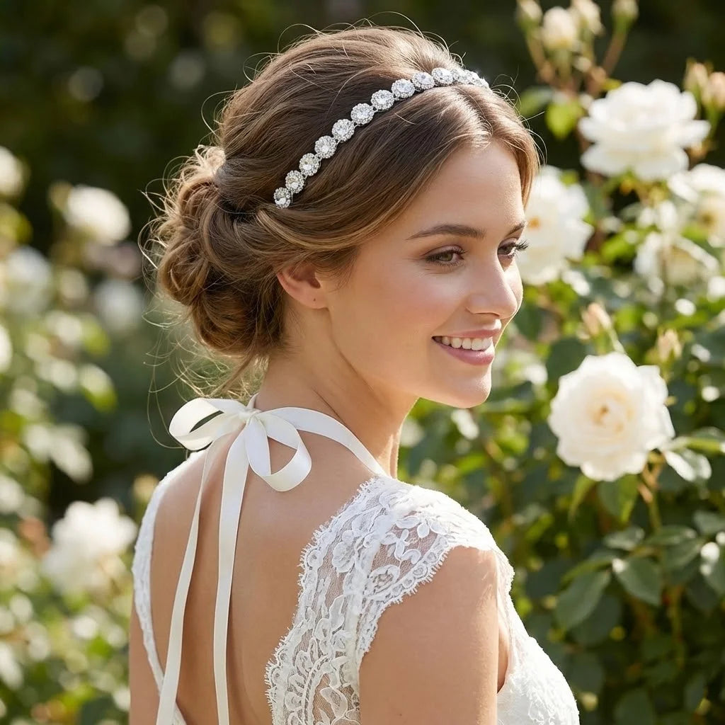 Varenzi Crystal Bridal Rhinestone Headband — Sparkling Wedding Hairpiece