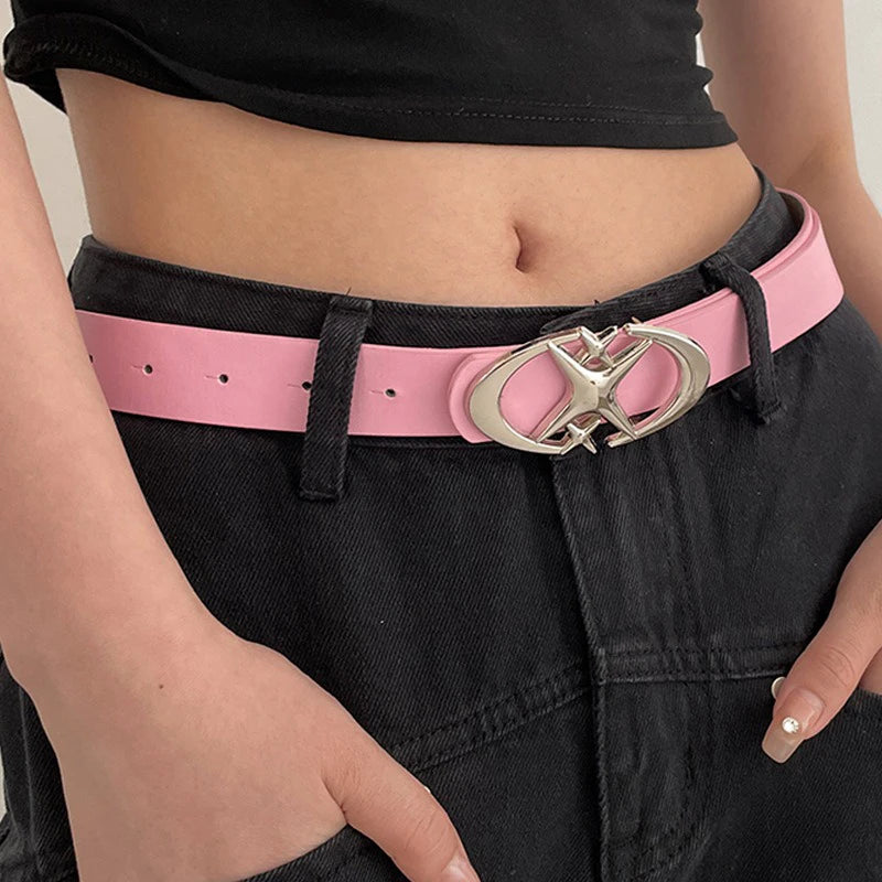Varenzi Y2K Punk Gothic Belt — Vintage PU Leather Waistband