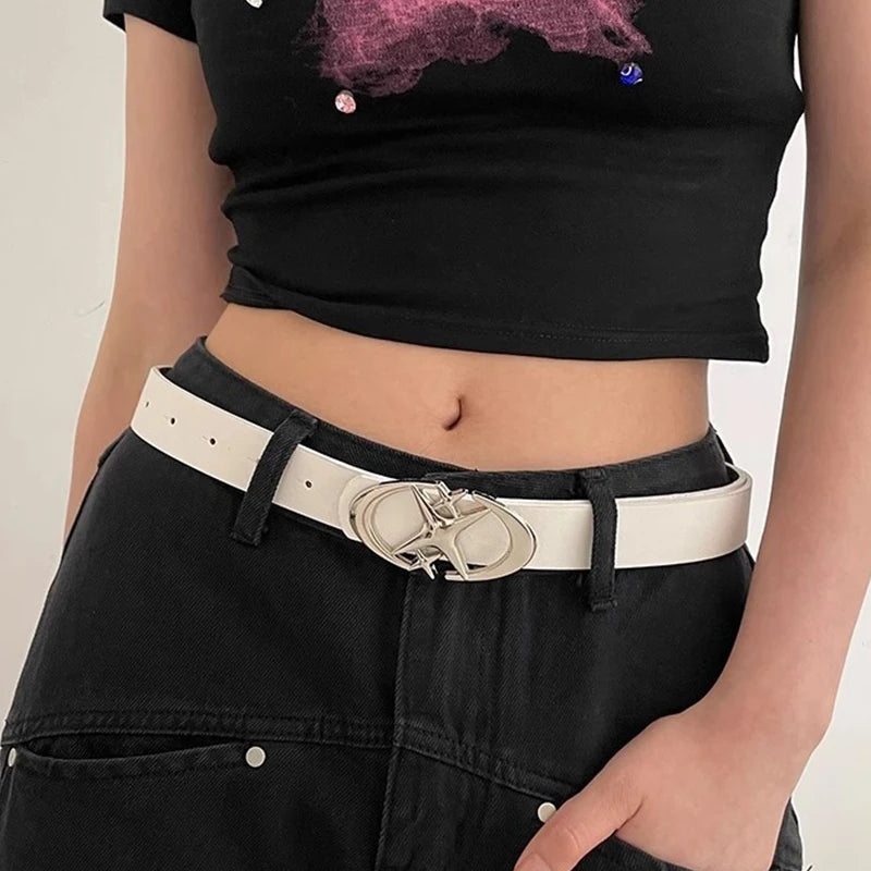 Varenzi Y2K Punk Gothic Belt — Vintage PU Leather Waistband