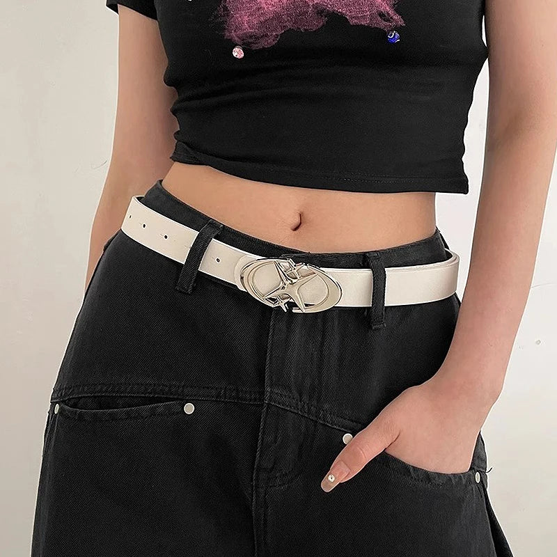 Varenzi Y2K Punk Gothic Belt — Vintage PU Leather Waistband