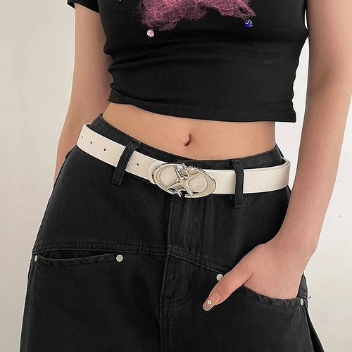 Varenzi Y2K Punk Gothic Belt — Vintage PU Leather Waistband